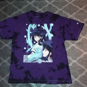2/$20 Men's InuYasha Purple & Black Anime Short Sleeve Shirt size Large